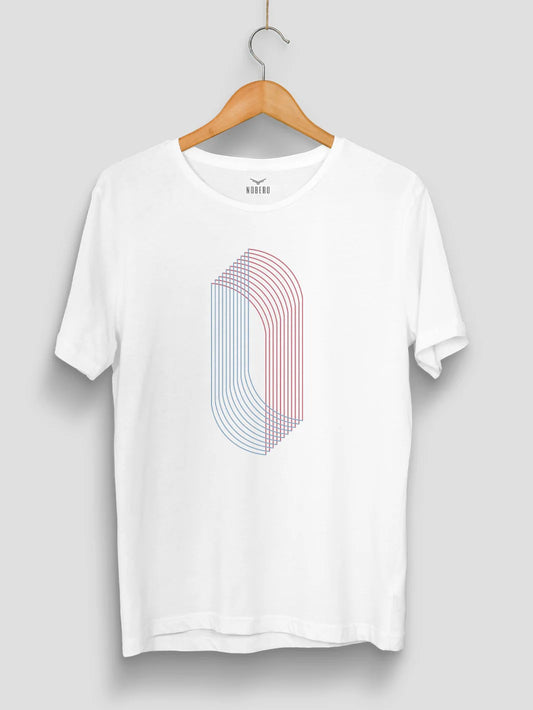 Geometric Loop Line Art Graphic T-Shirt – Minimalist Abstract Unisex Cotton Tee