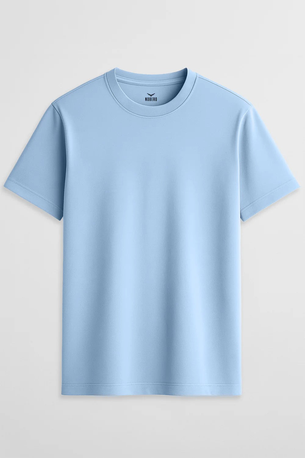 Powder Blue Solid T-Shirt – Premium Cotton Unisex Crew Neck Tee